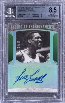 2005-06 UD "Exquisite Collection" Exquisite Enshrinements #EEBR Bill Russell Signed Card (#20/25) - BGS NM-MT+ 8.5/BGS 10